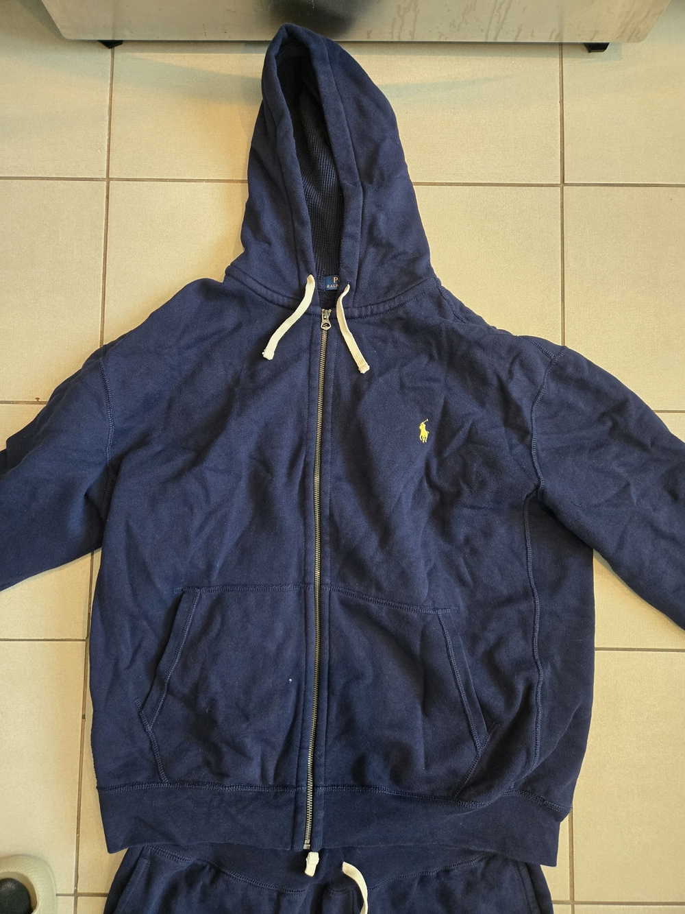 Ralph Lauren Navy Polo Logo Zip Hoodie & Joggers Set - Picture 4 of 12